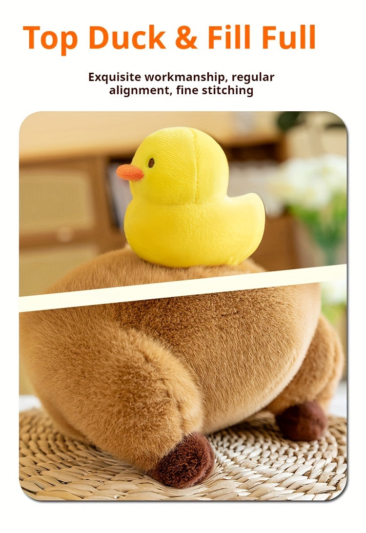 13.7-inch soft cute head duck stuffed capybara doll stuffed toy bed doll sleeping pillow birthday gift & holiday gift