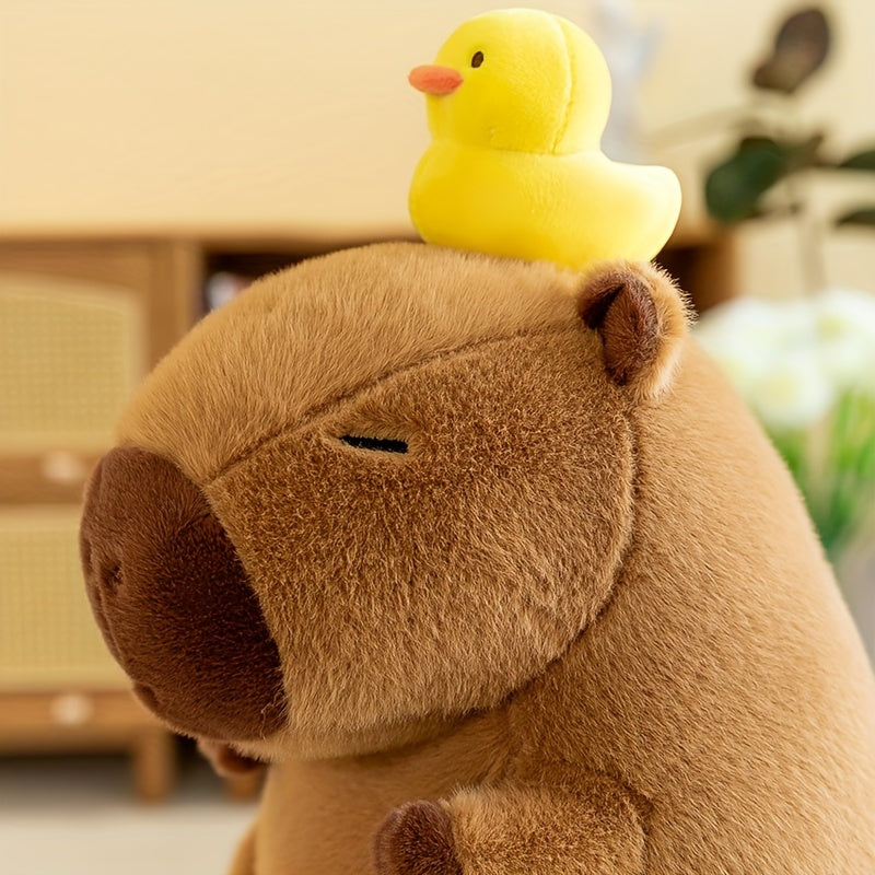 13.7-inch soft cute head duck stuffed capybara doll stuffed toy bed doll sleeping pillow birthday gift & holiday gift