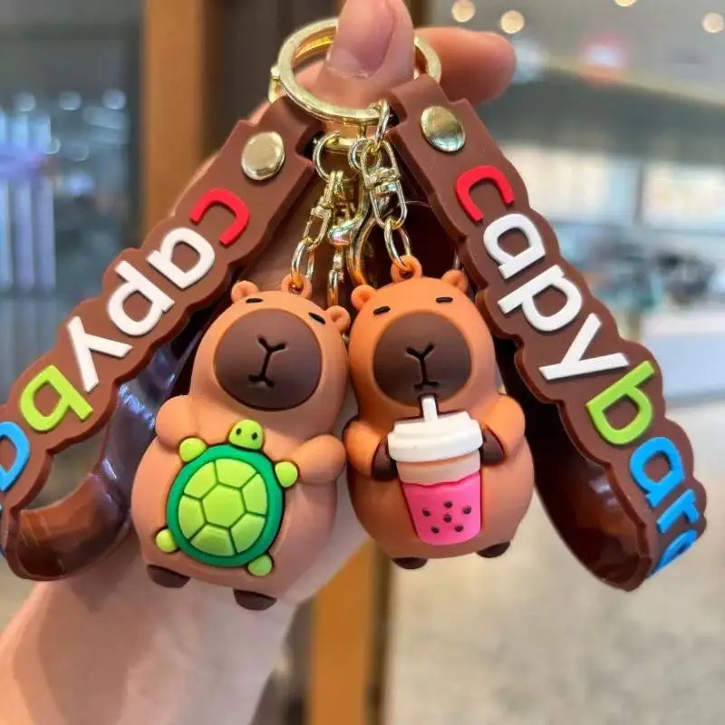 Capybara Rodent Capybara Pvc Pendant PVC Simulation Capybara Capybara Pvc Keychain Cute With Turtle Capibara Anime Keyring