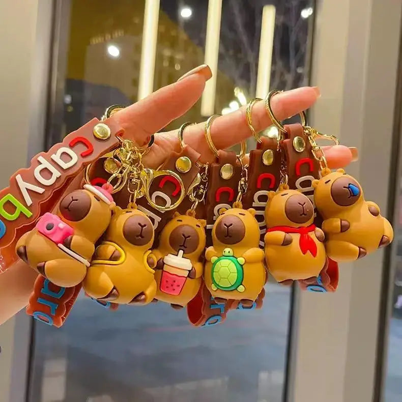 Capybara Rodent Capybara Pvc Pendant PVC Simulation Capybara Capybara Pvc Keychain Cute With Turtle Capibara Anime Keyring