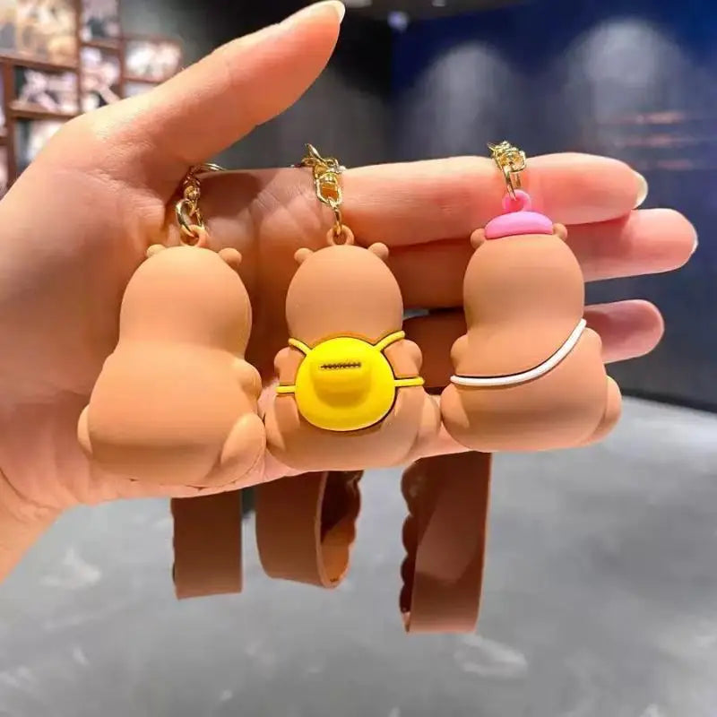 Capybara Rodent Capybara Pvc Pendant PVC Simulation Capybara Capybara Pvc Keychain Cute With Turtle Capibara Anime Keyring