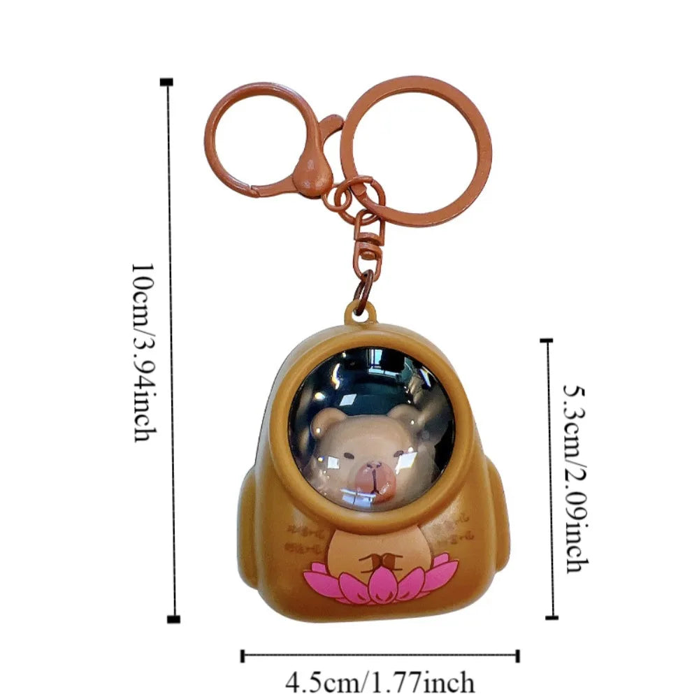 Creative Capybara Luminous Keychain Cute Cartoon Space Capsule