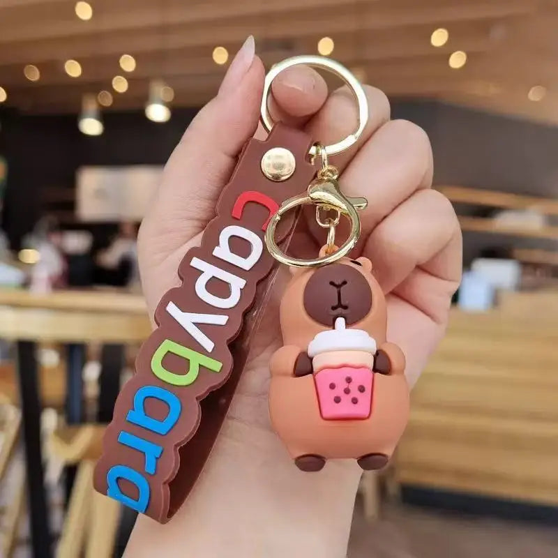 Capybara Rodent Capybara Pvc Pendant PVC Simulation Capybara Capybara Pvc Keychain Cute With Turtle Capibara Anime Keyring