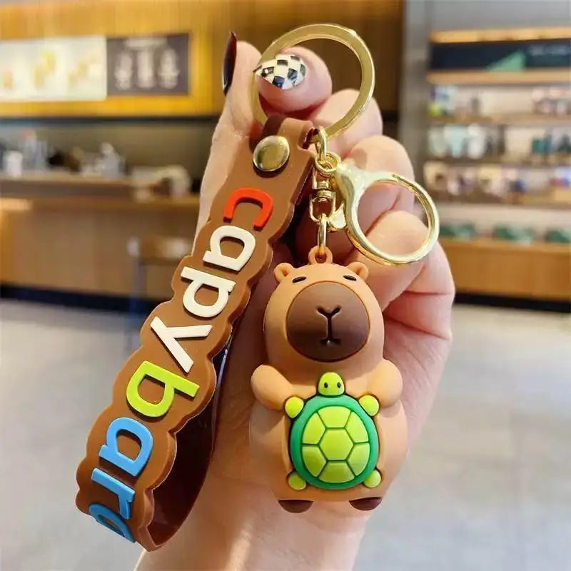 Capybara Rodent Capybara Pvc Pendant PVC Simulation Capybara Capybara Pvc Keychain Cute With Turtle Capibara Anime Keyring