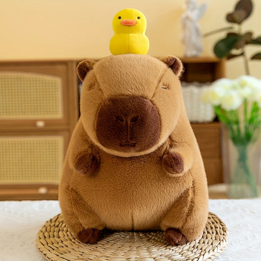 13.7-inch soft cute head duck stuffed capybara doll stuffed toy bed doll sleeping pillow birthday gift & holiday gift