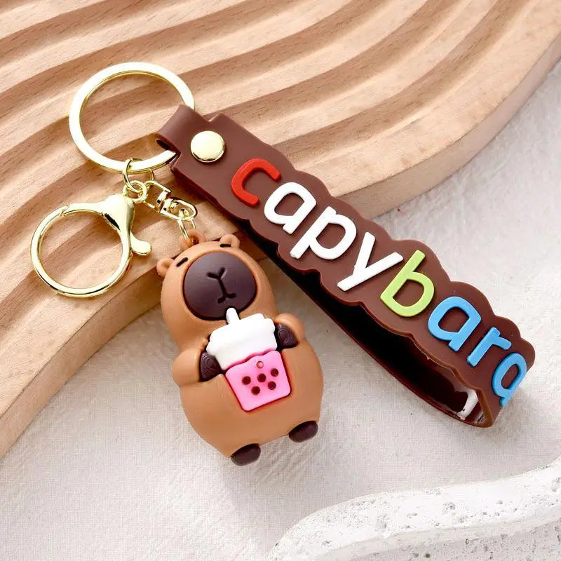 Capybara Rodent Capybara Pvc Pendant PVC Simulation Capybara Capybara Pvc Keychain Cute With Turtle Capibara Anime Keyring