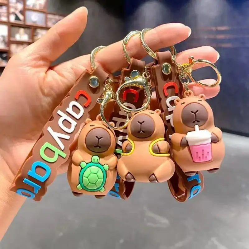 Capybara Rodent Capybara Pvc Pendant PVC Simulation Capybara Capybara Pvc Keychain Cute With Turtle Capibara Anime Keyring