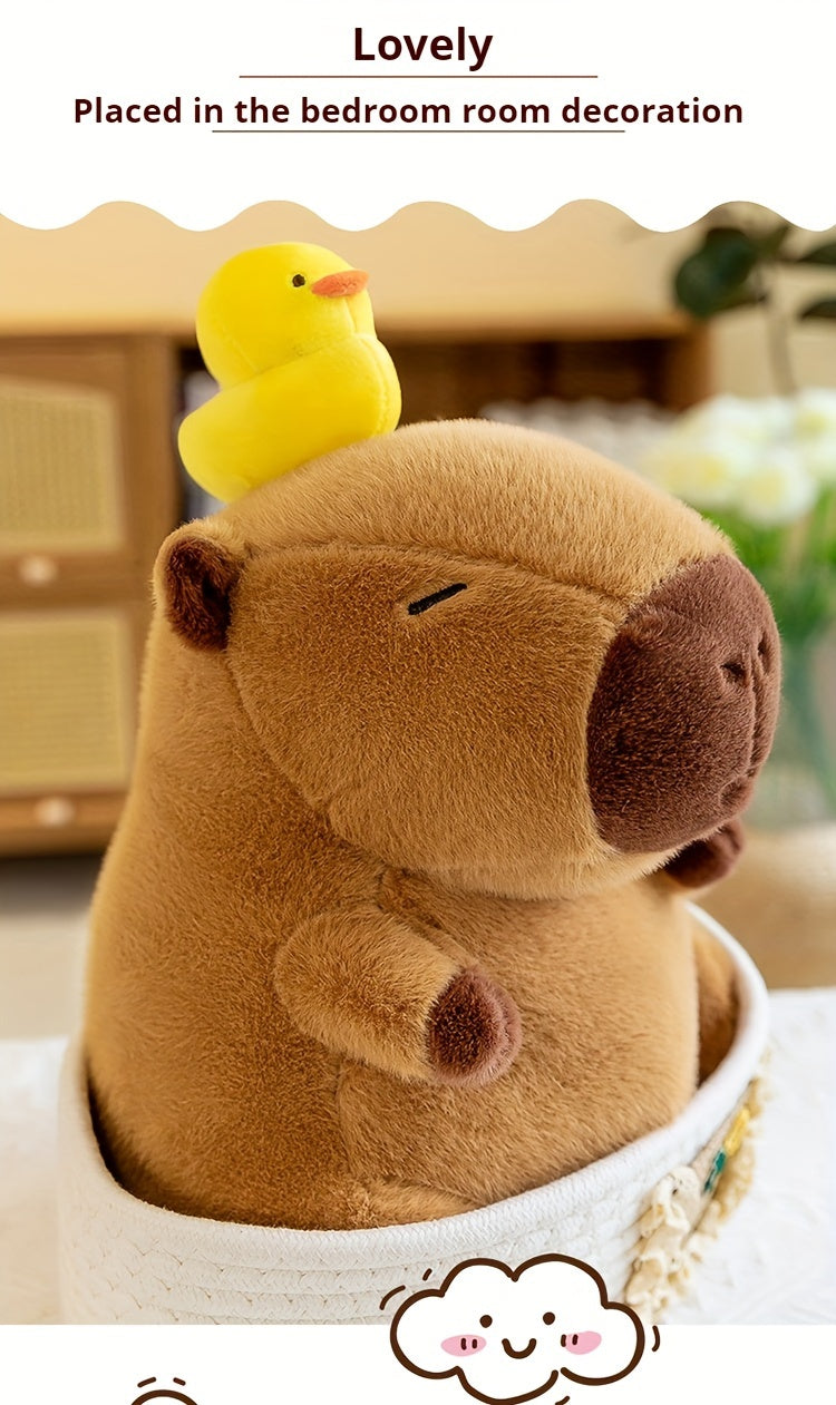 13.7-inch soft cute head duck stuffed capybara doll stuffed toy bed doll sleeping pillow birthday gift & holiday gift