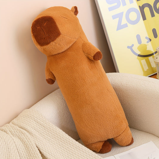 "Akkun Extra-Long Capybara Plush Pillow - 35.4"" Soft, Realistic & Cuddly Stuffed Animal Body Pillow for Comfort and Decor - Durable Polyester Blend - Perfect Gift for Animal Lovers - Suitable for Bedroom, Living Room & Offic